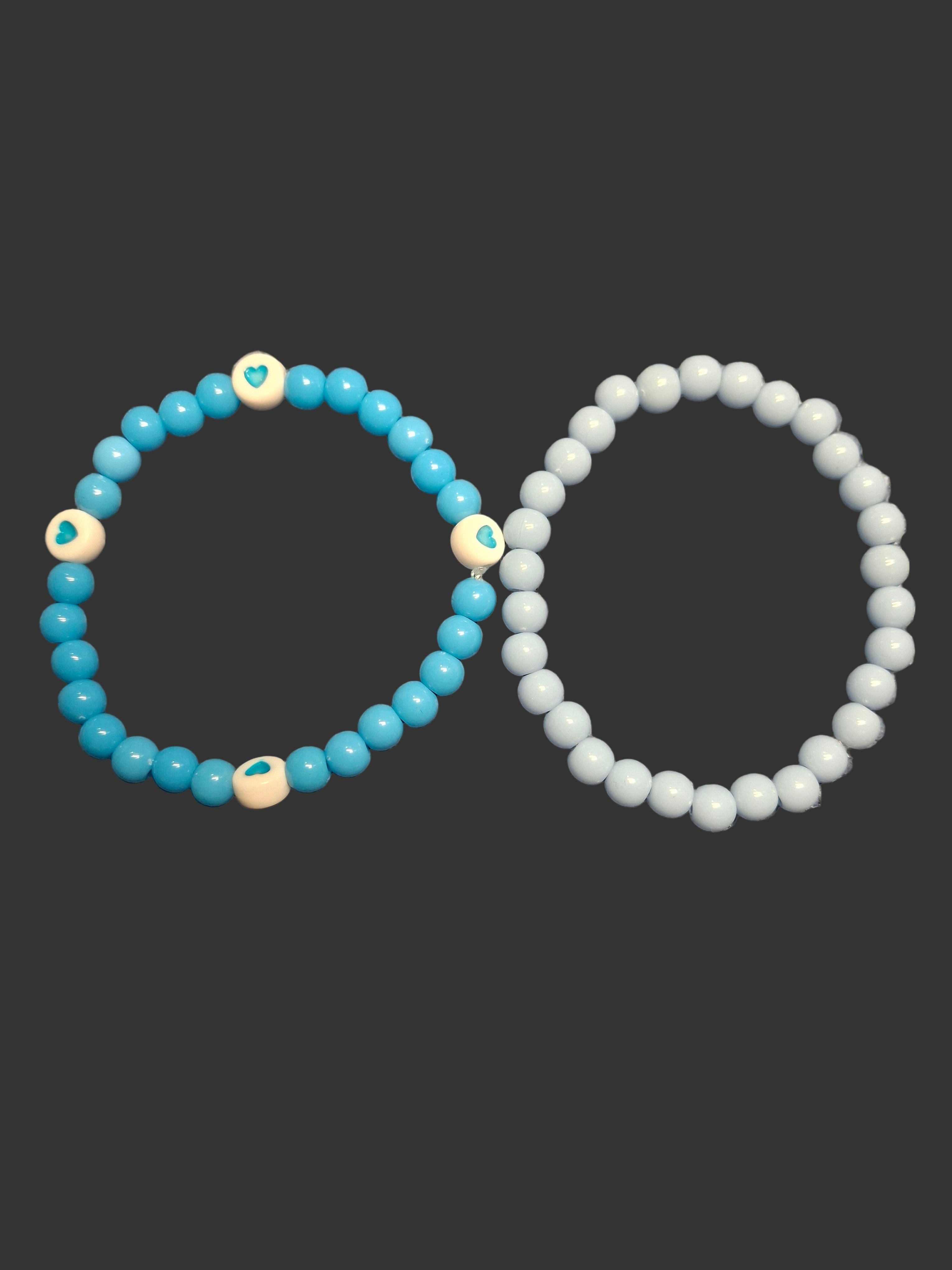 Blue and Light Blue Round Ball Bracelet