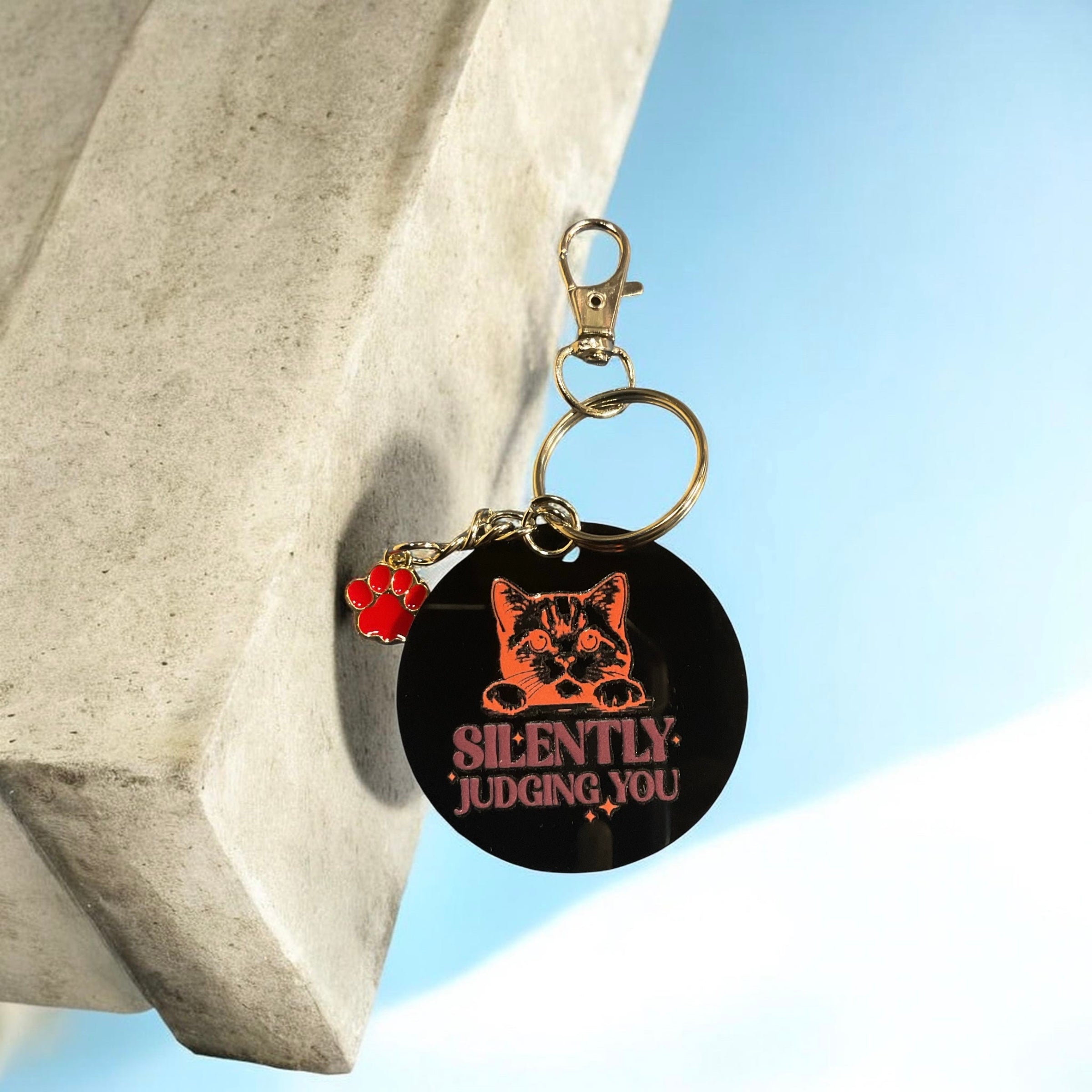Silently Judging You Key Chain