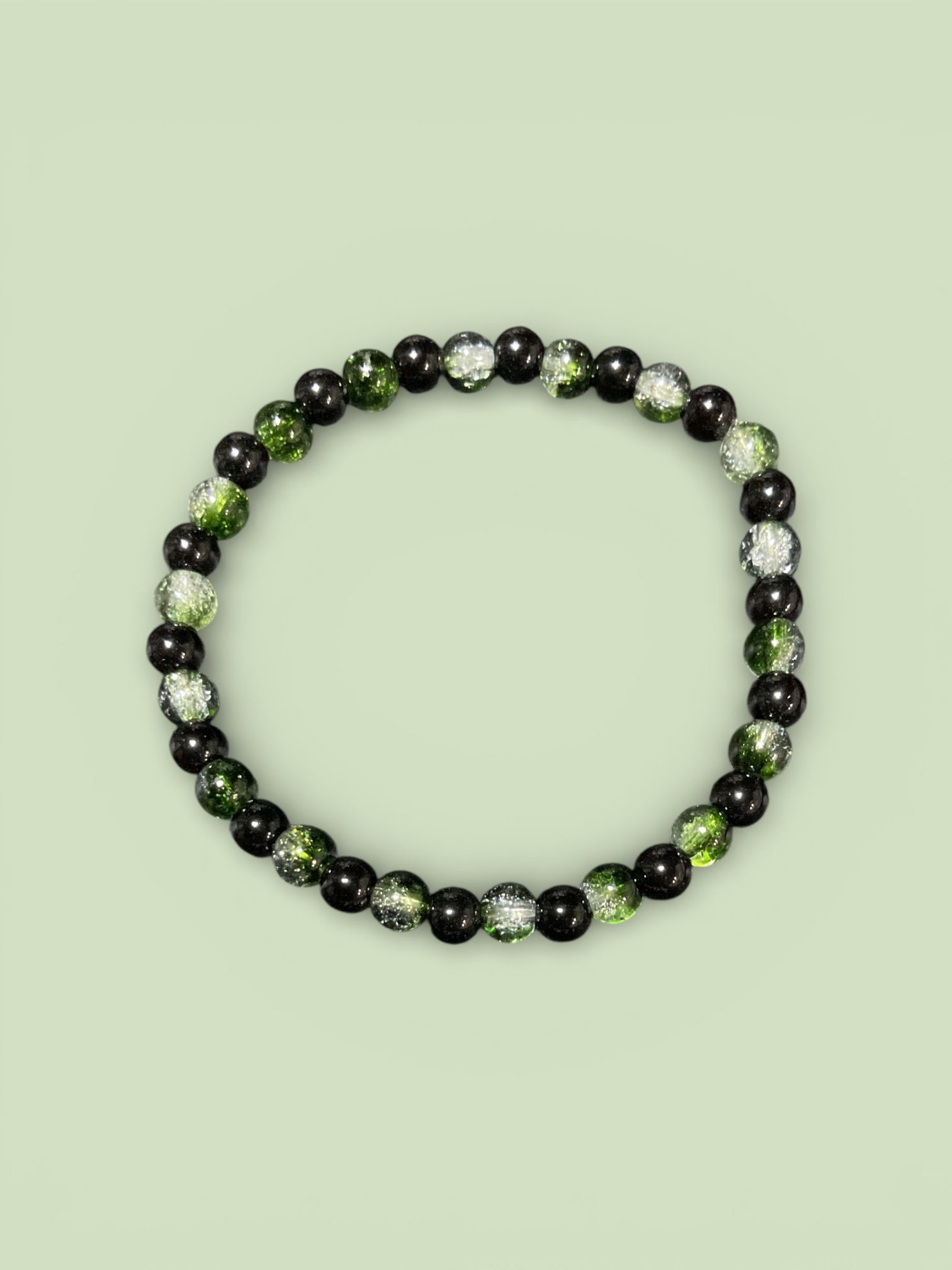 Black and Green round bracelet