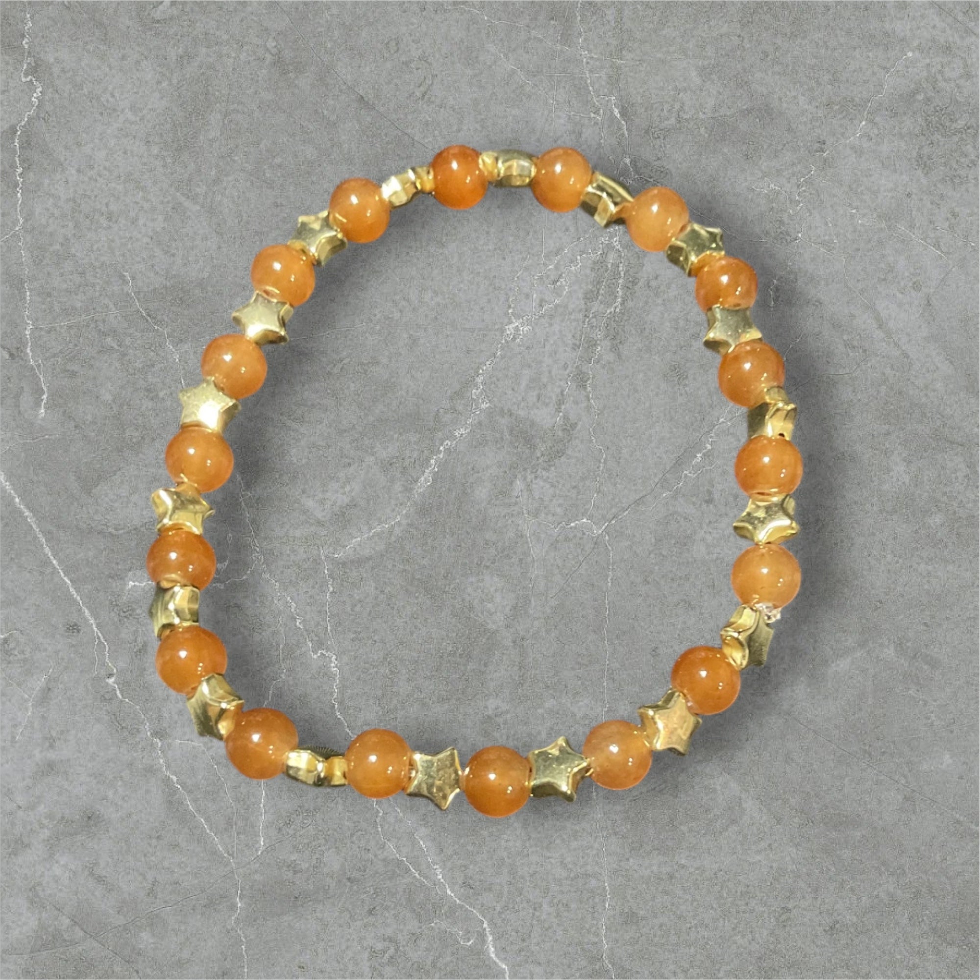 Tan beads with Stars bracelet