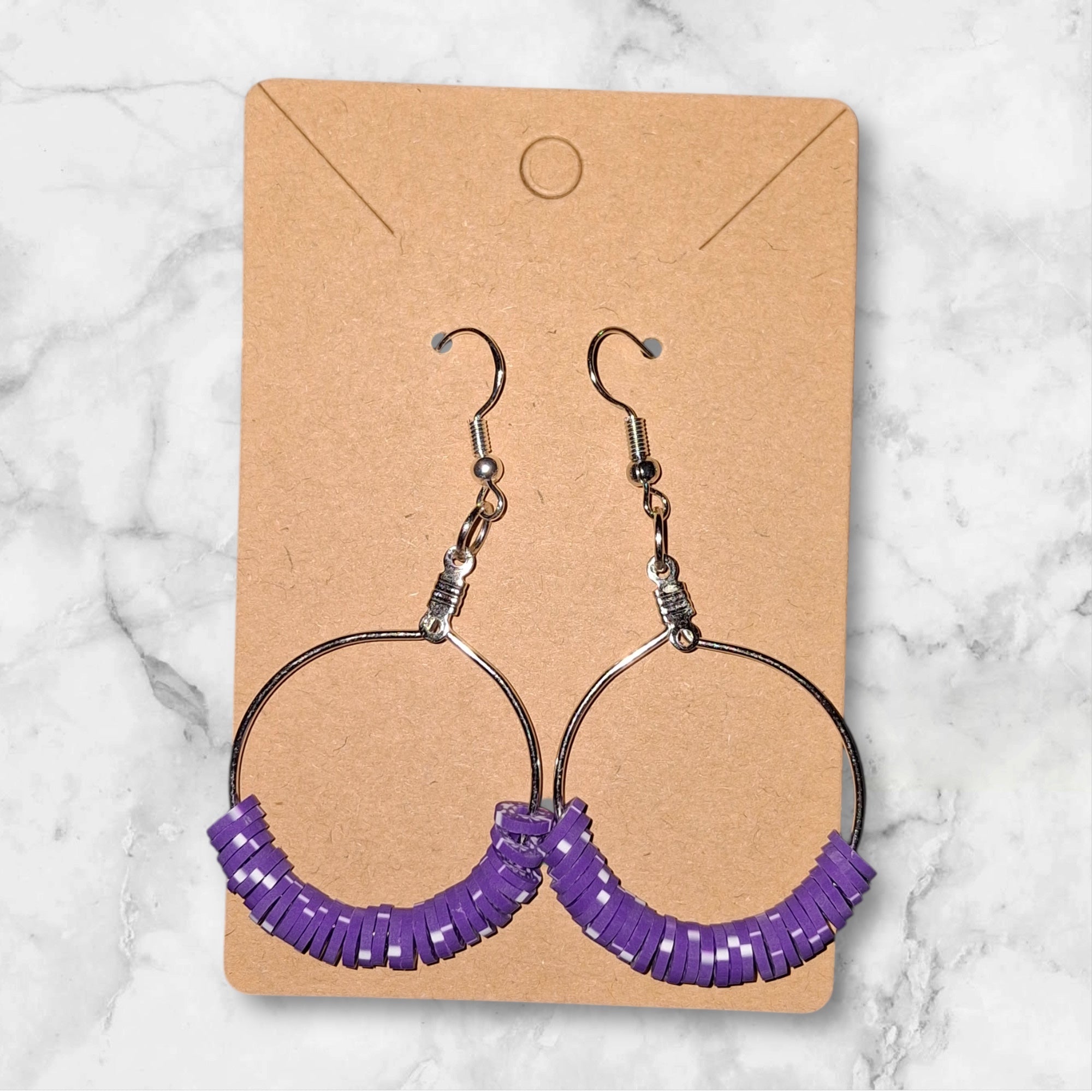 Dark Purple Round Earring