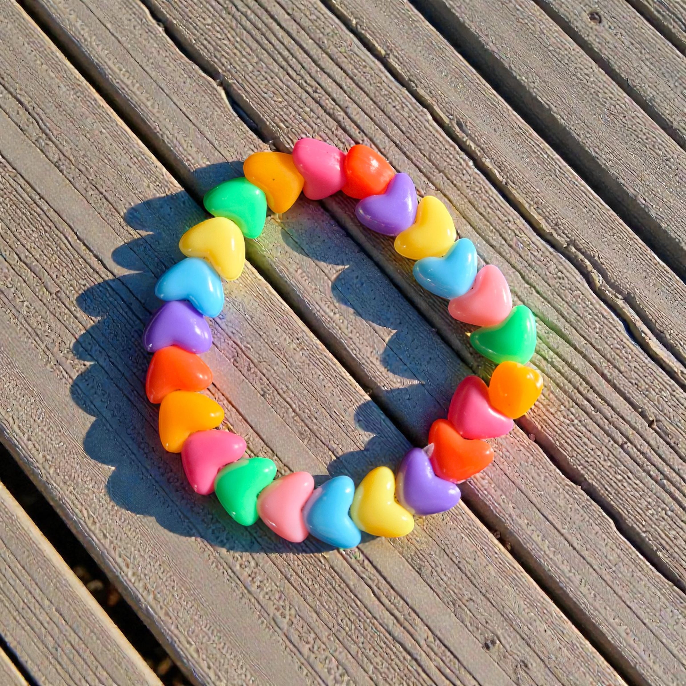 Children's Rainbow Heart Bracelet