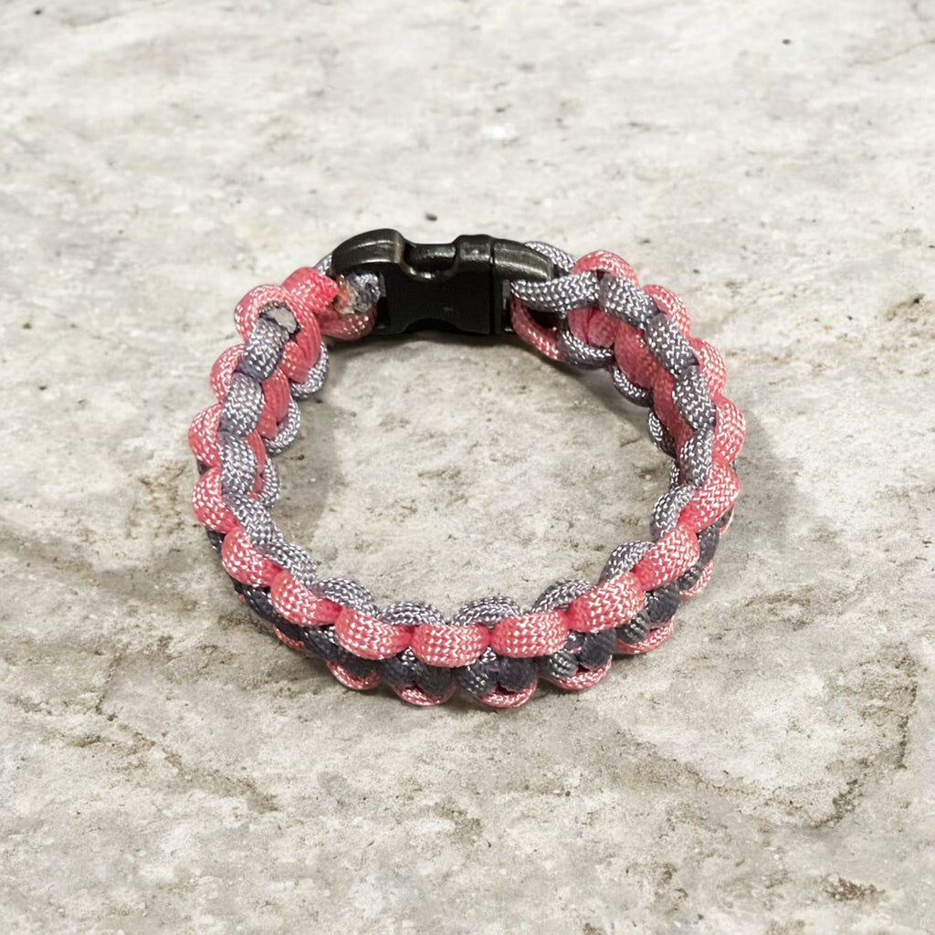 Grey and Pink Paracord Bracelet