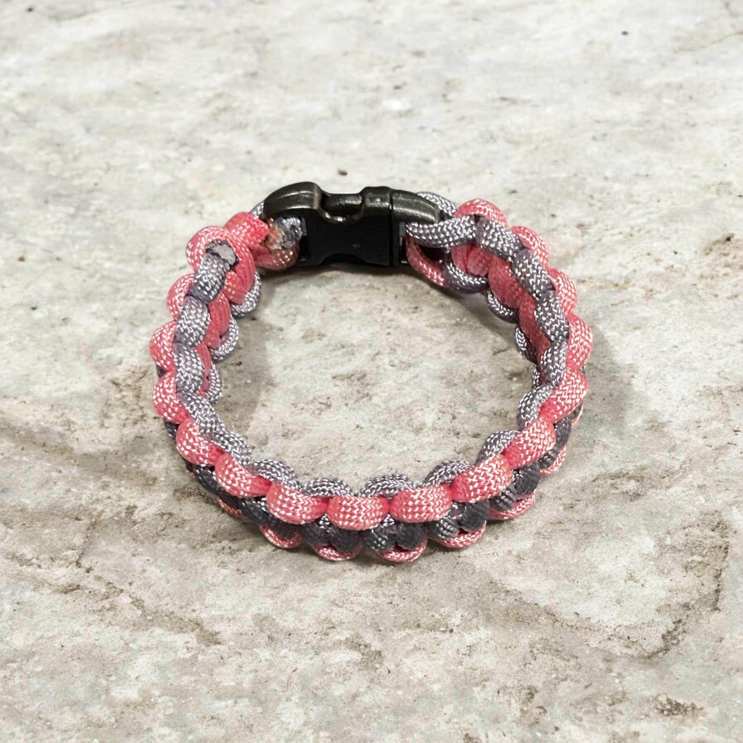 Grey and Pink Paracord Bracelet