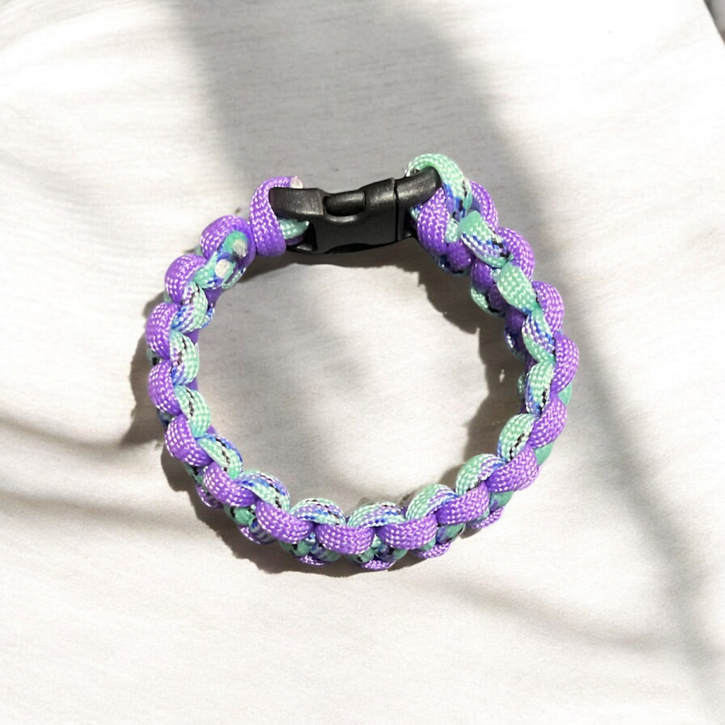 Purple and Light Blue Paracord Bracelet