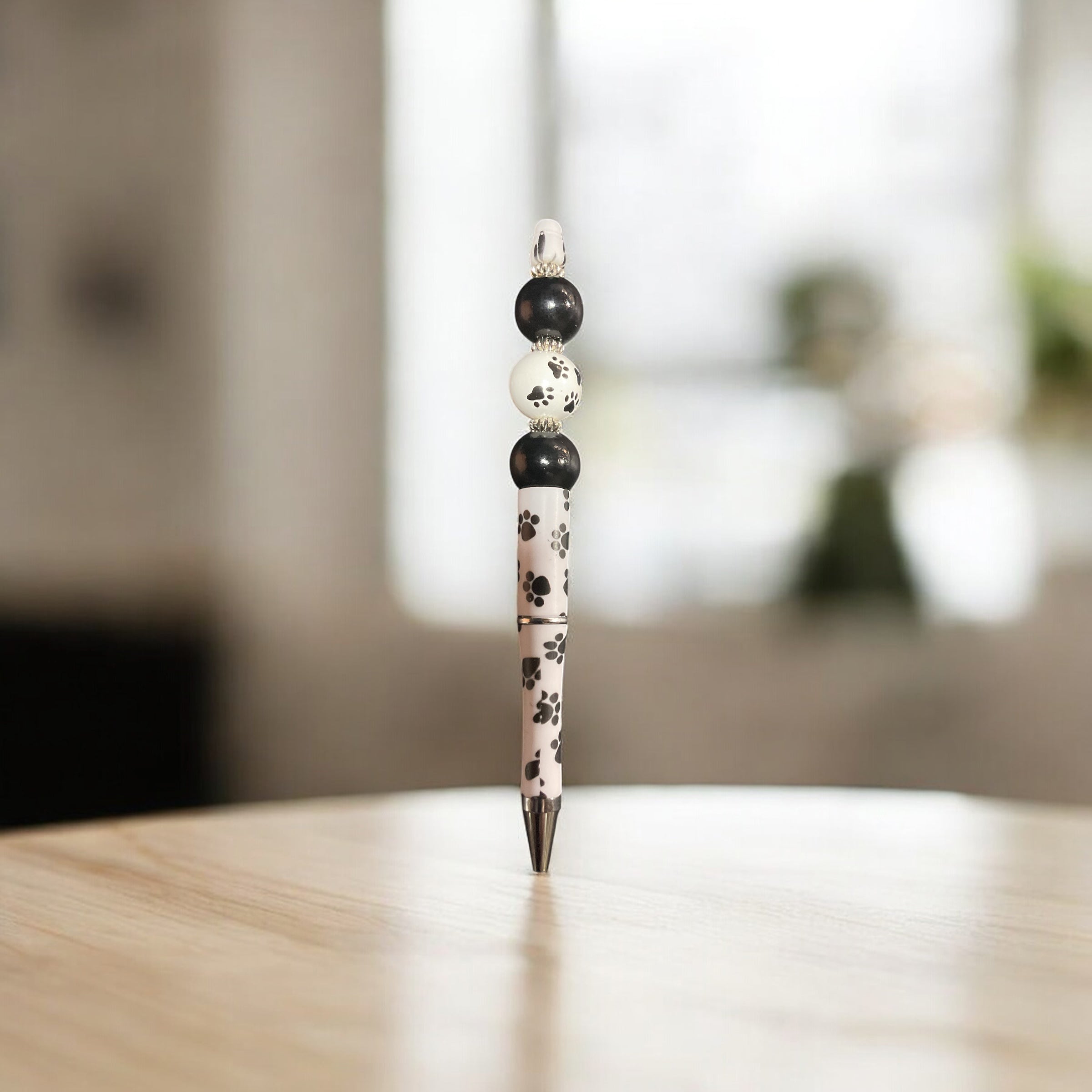 Black and White Paw Print Ink Pen