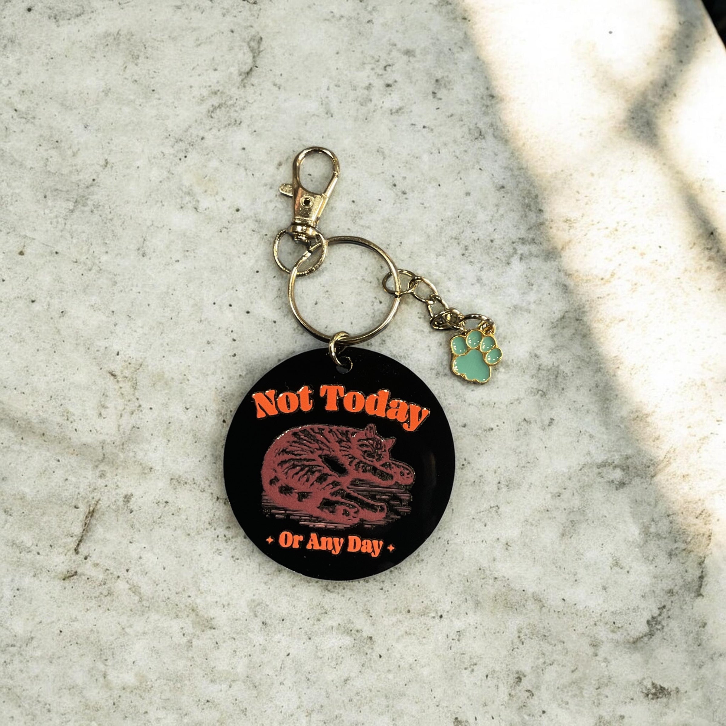 Not Today or Any Day Keyring