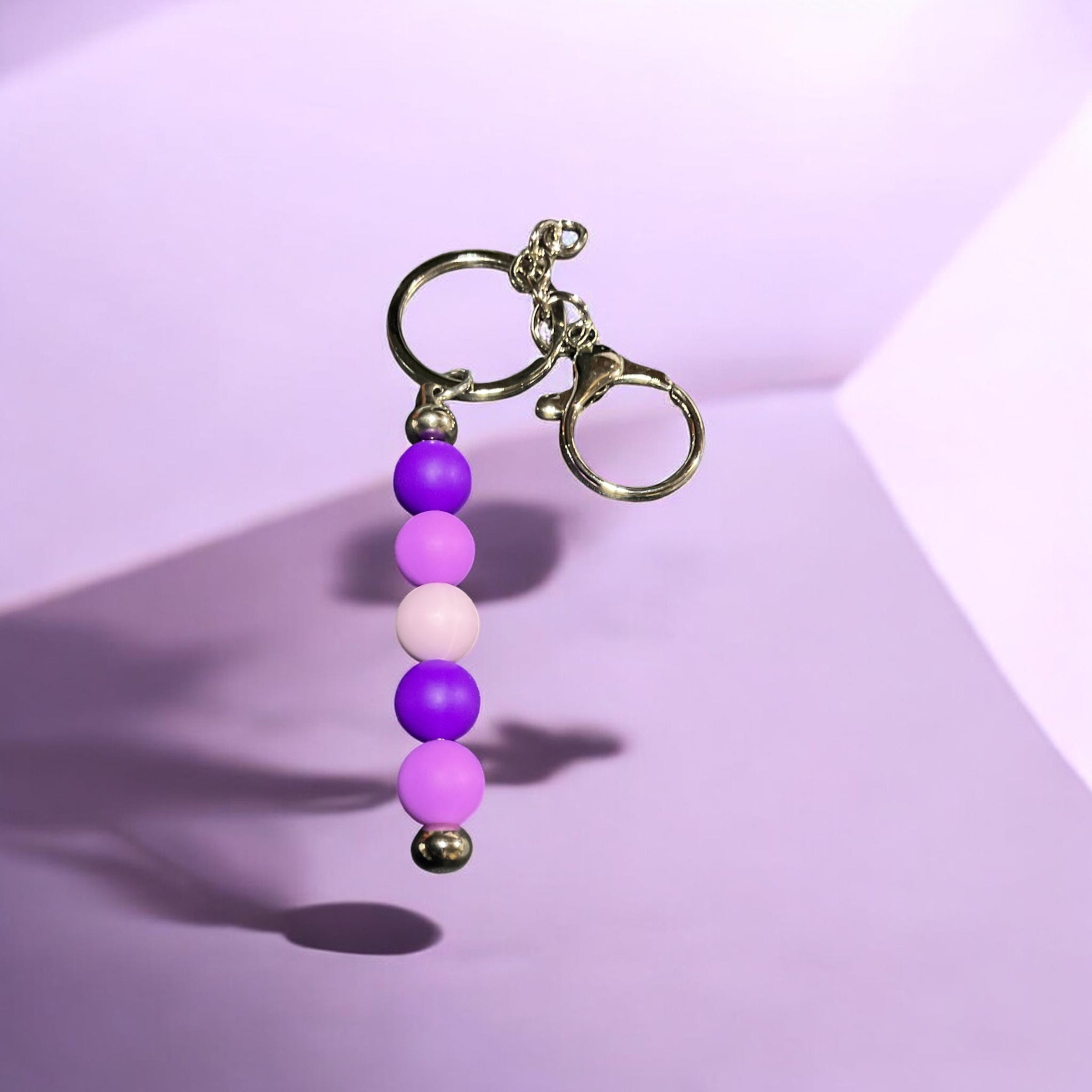 Multi Colored Rubber Purple Balls Key Chain