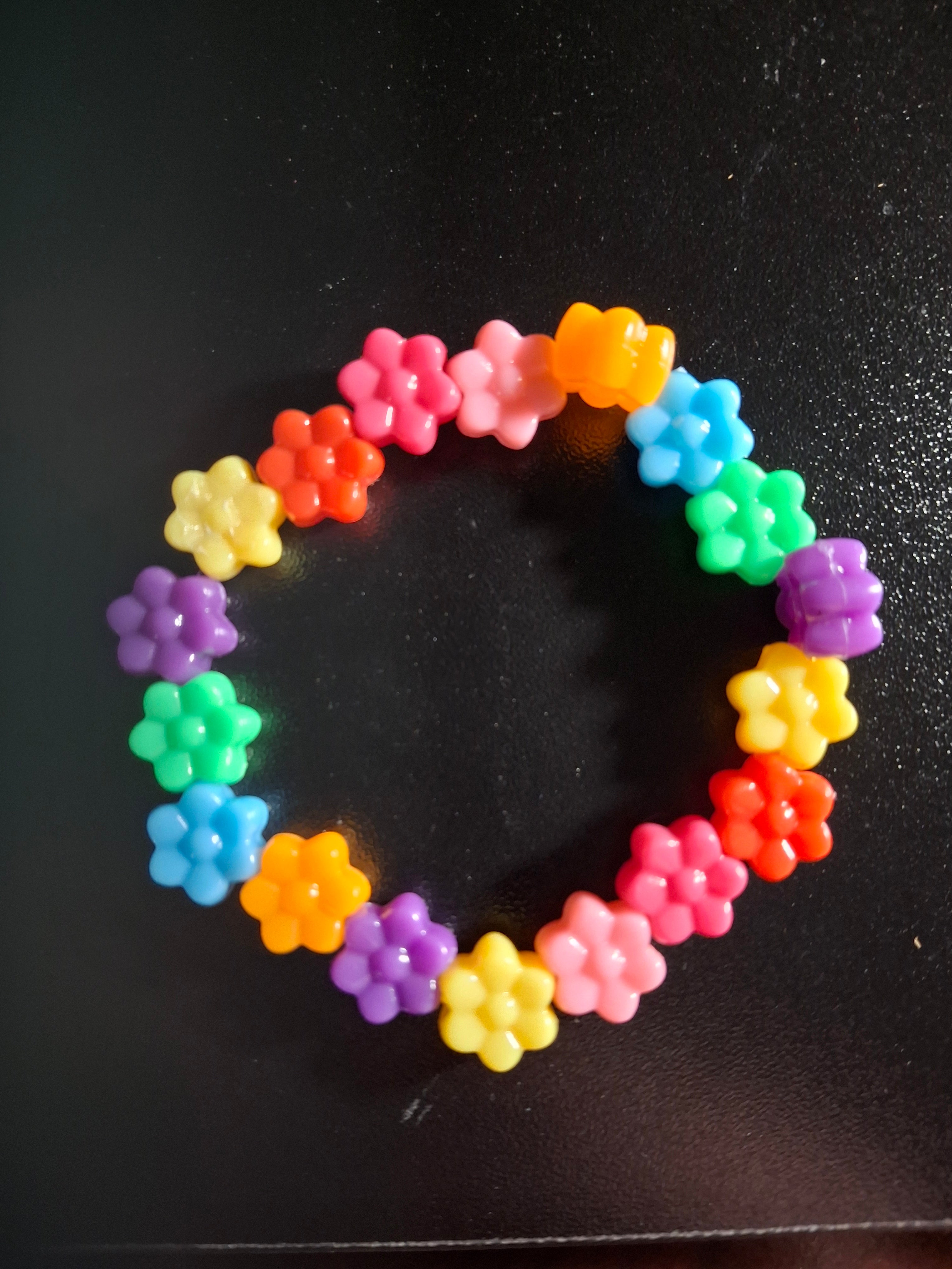 Children's Rainbow Flower Bracelet