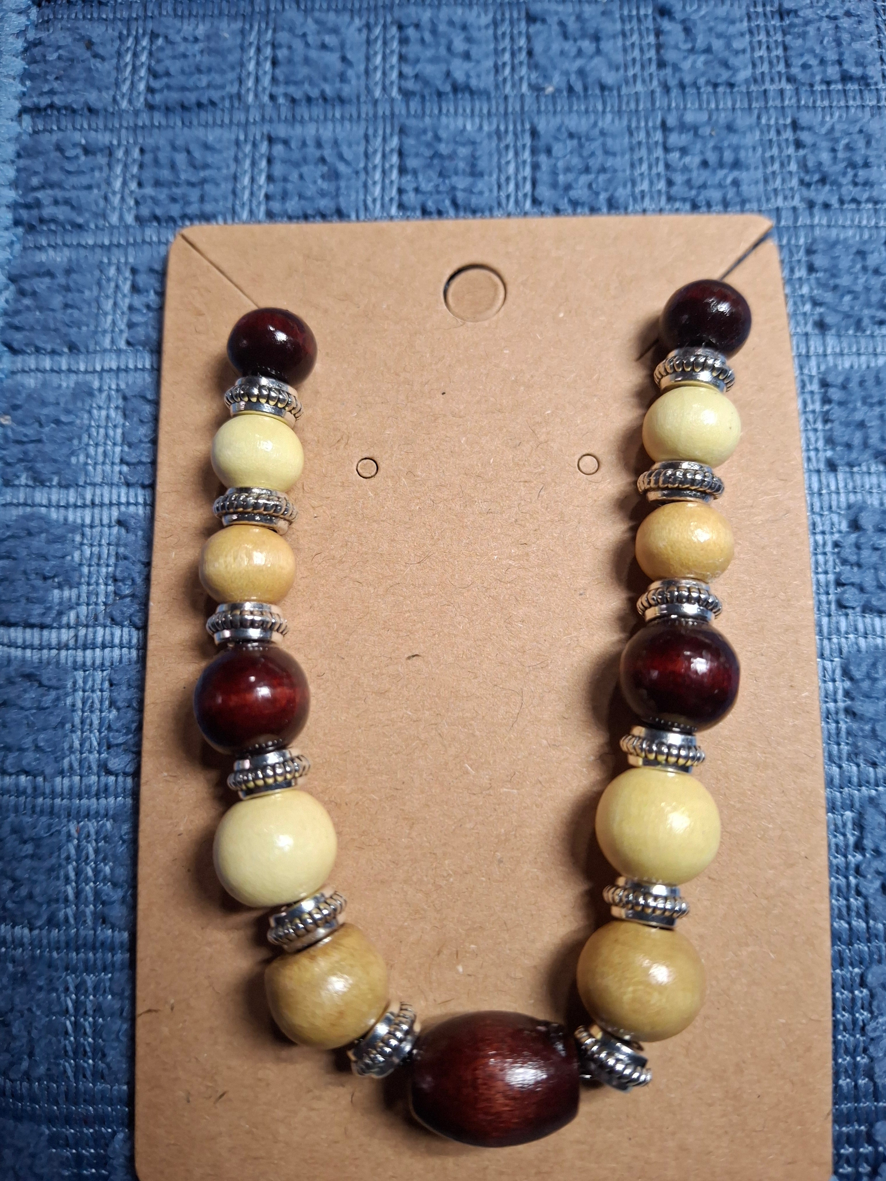 Brown and Tan Bead Necklace