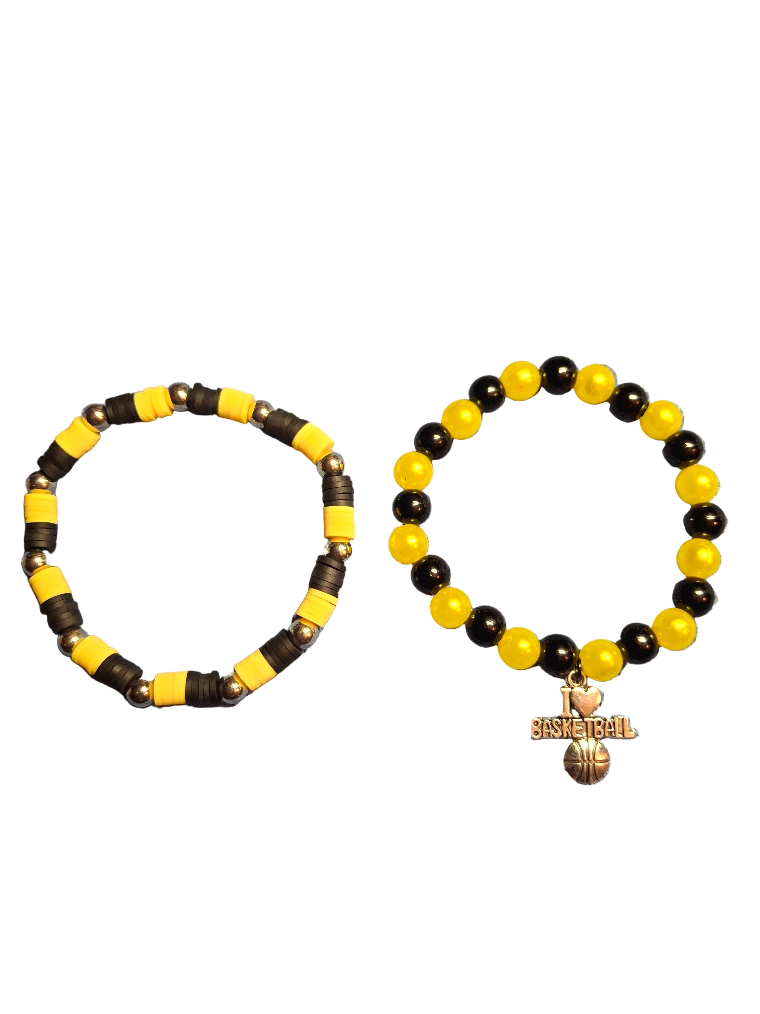 Black/Yellow basketball Bracelets