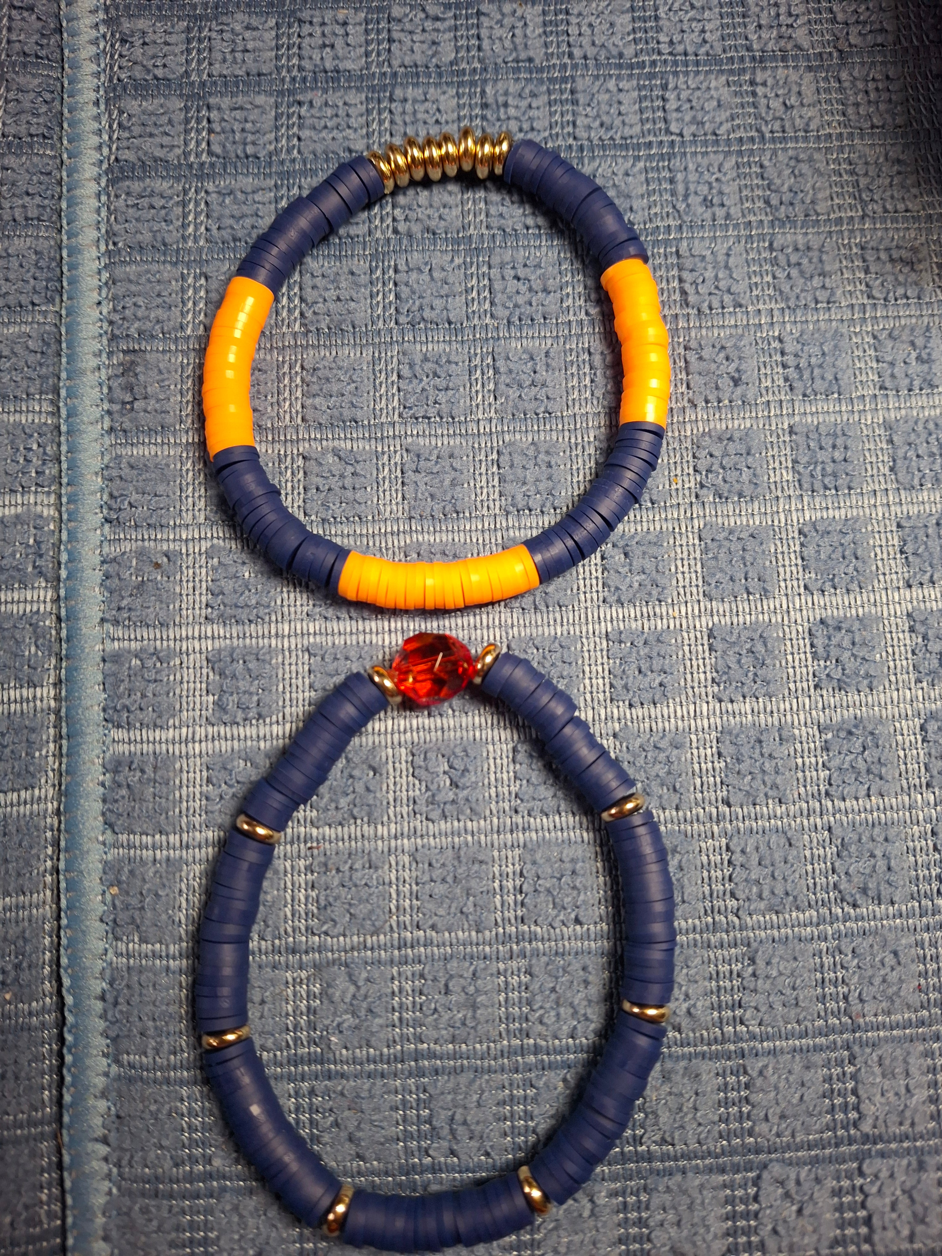 Blue and Blue/Orange Bracelets
